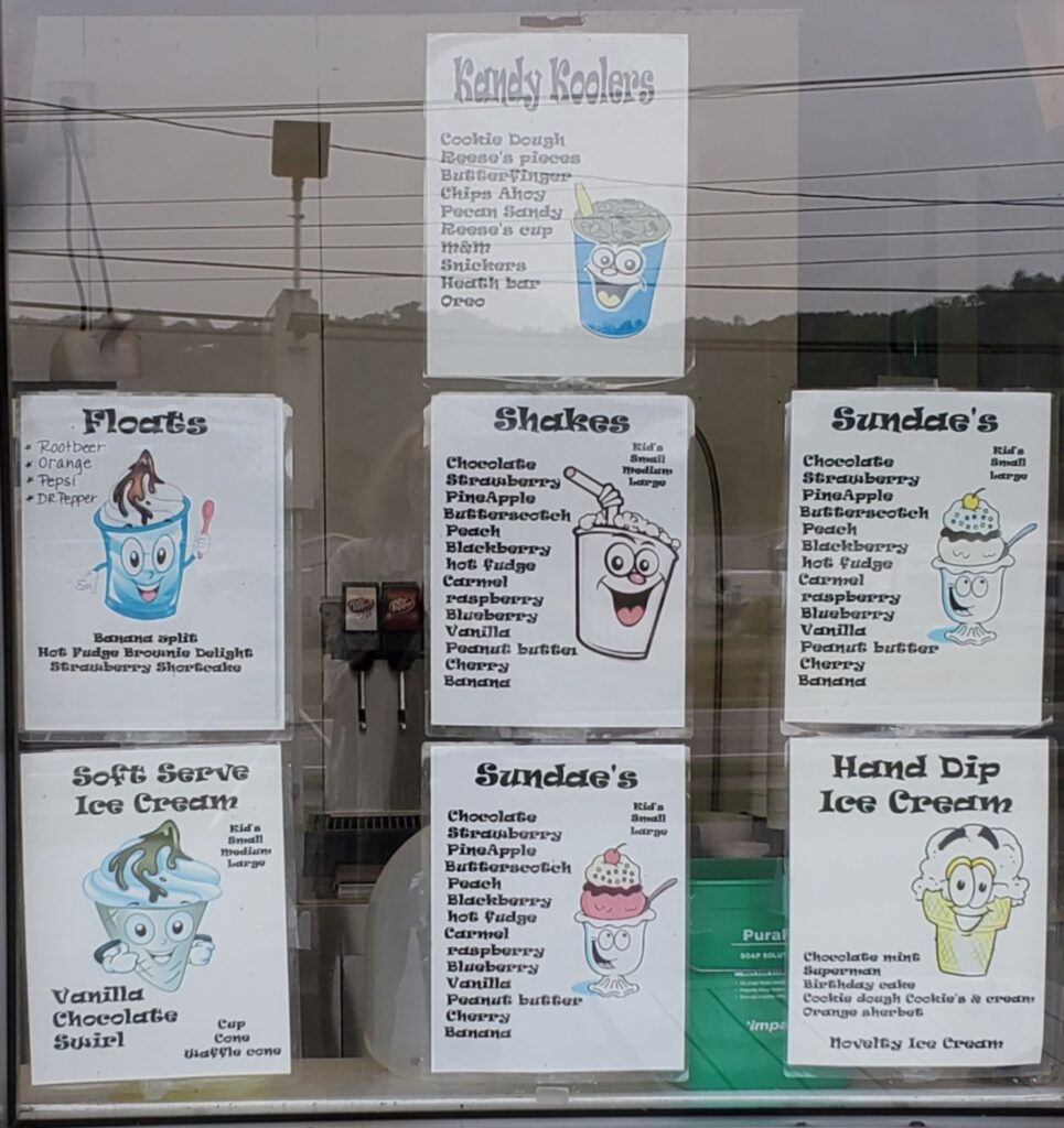 Winfield Dairy Freeze Menu 2