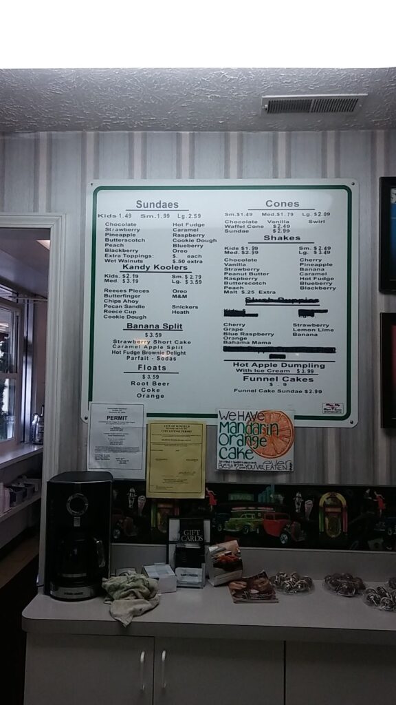 Winfield Dairy Freeze Menu 6