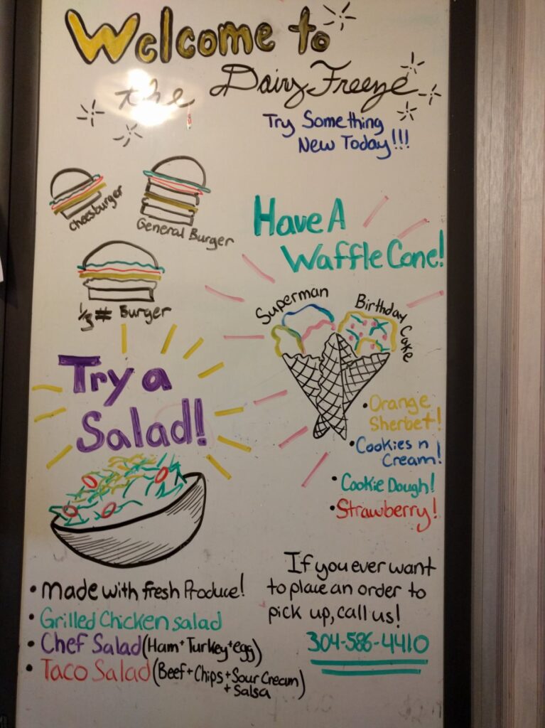 Winfield Dairy Freeze Menu 7