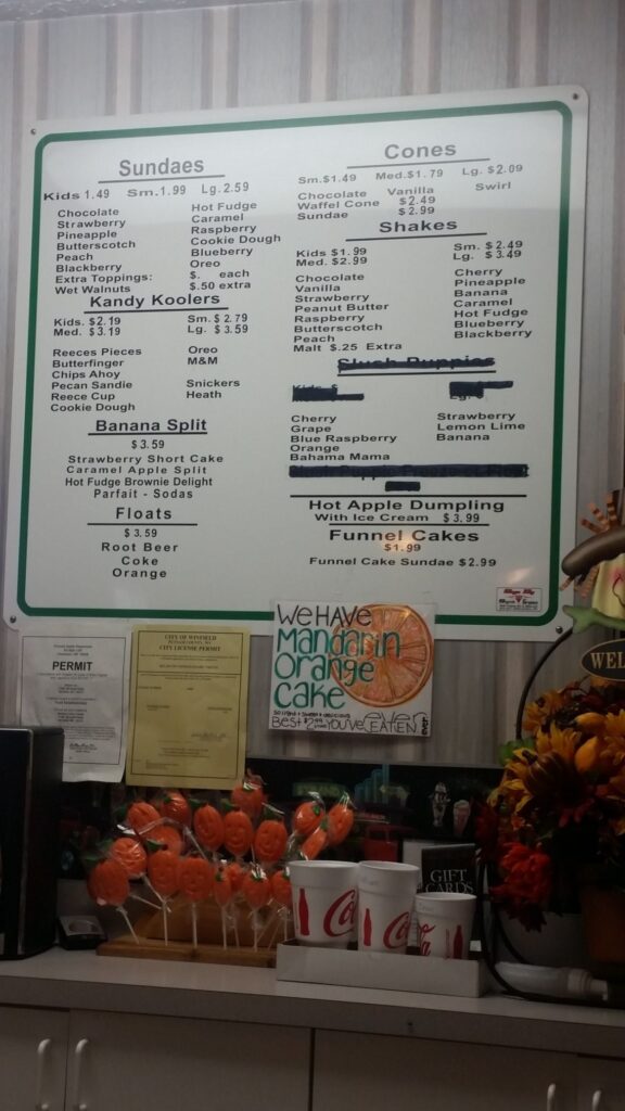 Winfield Dairy Freeze Menu 8